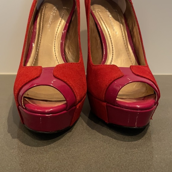 BCBGeneration Red & Pink Heels - Picture 3 of 8